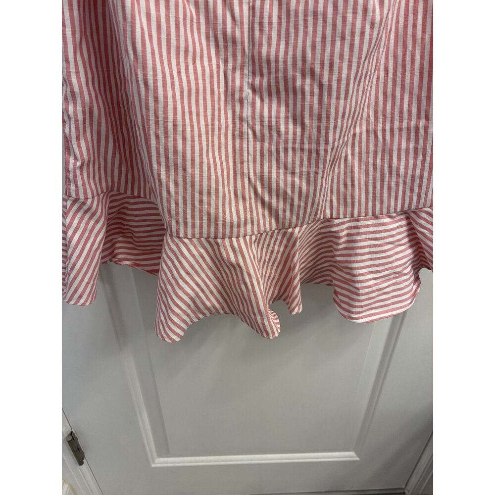 Superdown Strapless Pink White Stripe Ruffle Cotton Dress Size Small Revolve - Picture 4 of 9